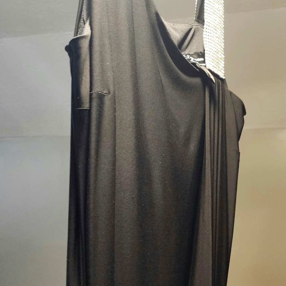 🌙 Little black evening dress🌙 with rhinestone shoulder NWOT